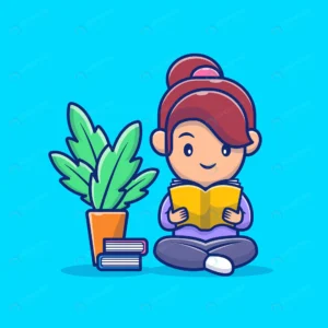 girl reading book icon illustration work from hom crc513a2472 size0.85mb - title:Home - اورچین فایل - format: - sku: - keywords: p_id:18