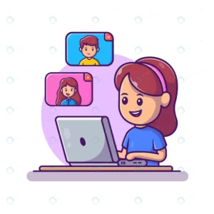 girl video call laptop illustration work from hom crc26c79eca size0.70mb - title:Home - اورچین فایل - format: - sku: - keywords: p_id:18