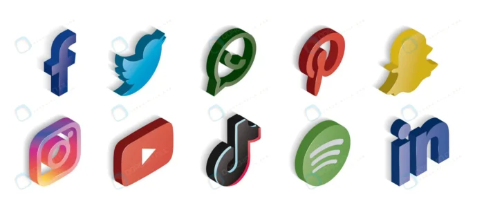 glossy social media set icons isometric crc7ae091bc size24.41mb - title:ایزومتریک آیکون های وکتور سه بعدی - اورچین فایل - format:EPS - وکتور - sku:crc7ae091bc - keywords: p_id:41622