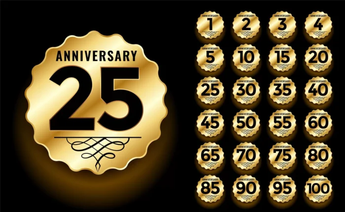 golden anniversary label emblems logotype set cr crc358a2d1d size3.02mb - title:مجموعه سالگرد طلایی با فرمت وکتور - اورچین فایل - format:EPS - وکتور - sku:crc358a2d1d - keywords: p_id:38537