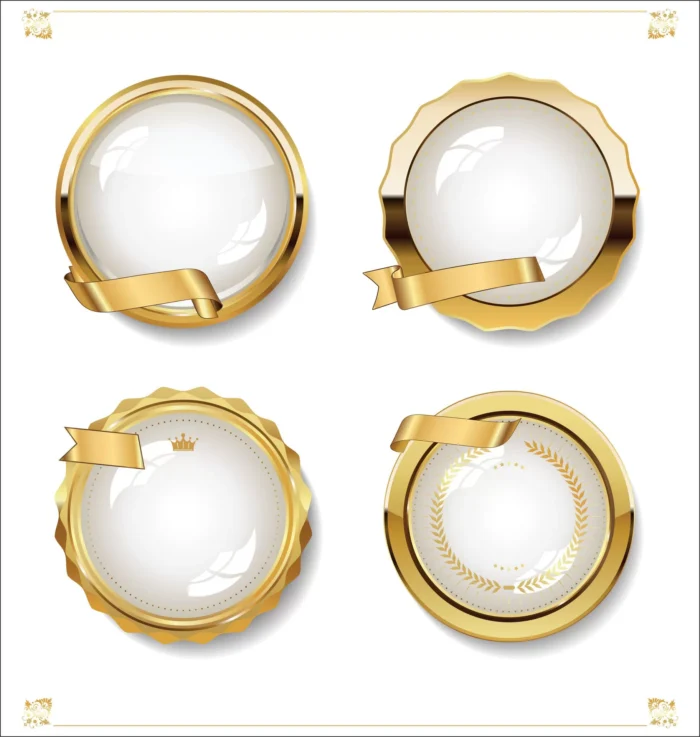 golden empty white labels retro vintage design co crc966f7702 size1.3mb - title:مجموعه وکتور نشان های لاکچری - اورچین فایل - format:EPS - وکتور - sku:crc966f7702 - keywords: p_id:36437