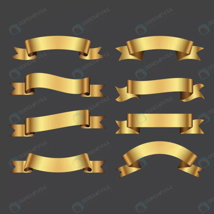 golden ribbons pack crc34c7e628 size0.46mb - title:ست ریبون طلایی - اورچین فایل - format:EPS - وکتور - sku:crc34c7e628 - keywords: p_id:87589