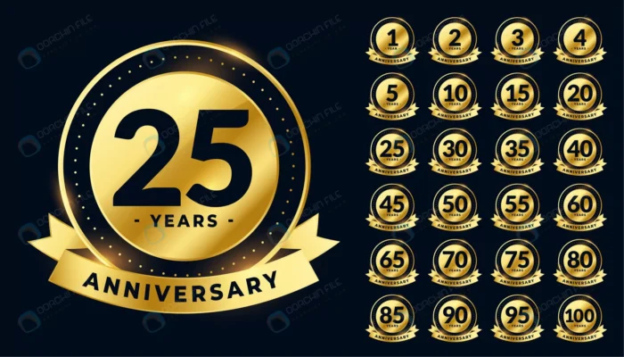 golden wedding anniversary labels big set crcae86c66e size3.85mb - title:مجموعه وکتور برچسب های سالگرد از 1 تا 100 - اورچین فایل - format:EPS - وکتور - sku:crcae86c66e - keywords: p_id:60915