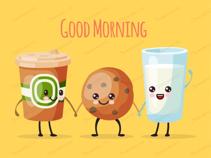 good morning funny cartoon character cup tea coff crc4defaa2e size1.87mb - title:کاراکتر کارتونی لیوان شیر با کوکی - اورچین فایل - format:EPS - وکتور - sku:crc4defaa2e - keywords: p_id:94195