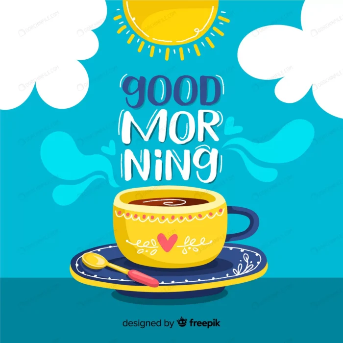 good morning lettering decorative background crc9fd7647d size1.27mb - title:وکتور فنجان قهوه با نعلبکی - اورچین فایل - format:EPS - وکتور - sku:crc9fd7647d - keywords: p_id:94207