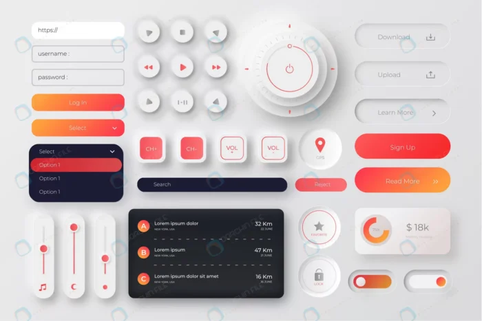 gradient colored ui kit pack 3 crc10e025f8 size4.02mb - title:وکتور UI KIT گرادیانت - اورچین فایل - format:EPS - وکتور - sku:crc10e025f8 - keywords: p_id:55881