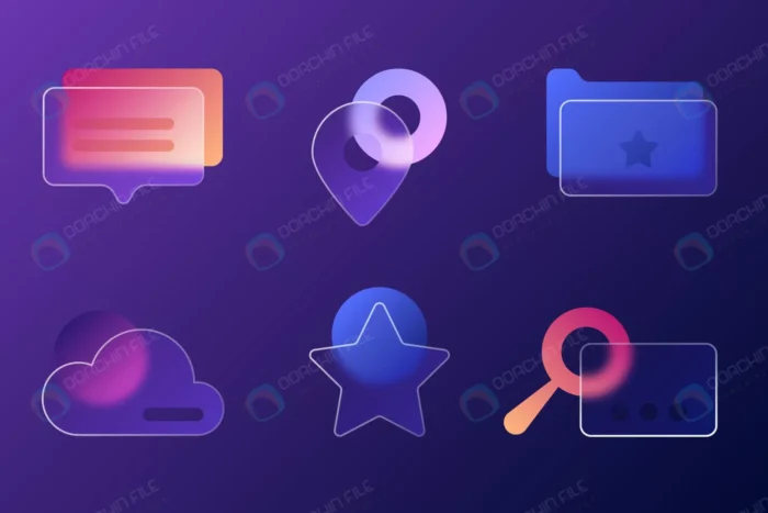 gradient glassmorphism elements set 12 crc1023c69a size6.32mb - title:وکتور سرچ و لوکیشن سبک گلس مورفیسم - اورچین فایل - format:EPS - وکتور - sku:crc1023c69a - keywords: p_id:86441