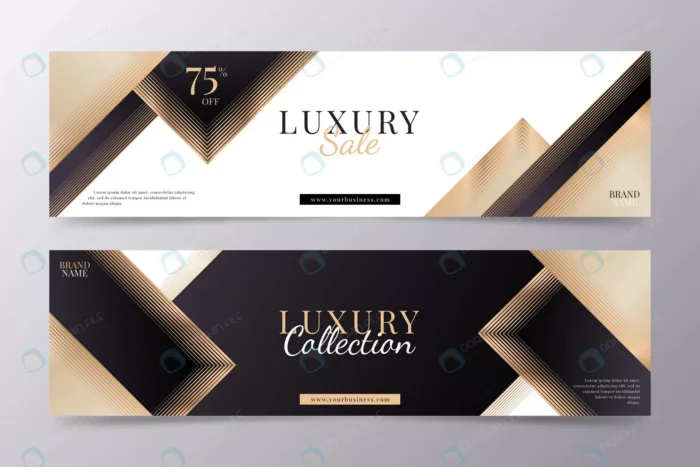 gradient golden luxury horizontal banners crc81428a92 size3.51mb - title:بنر تبلیغاتی فروش با تخفیف - اورچین فایل - format:EPS - وکتور - sku:crc81428a92 - keywords: p_id:89117