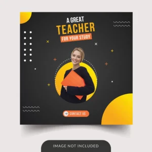 great teacher social media banner template design - title:Home - اورچین فایل - format: - sku: - keywords: p_id:18