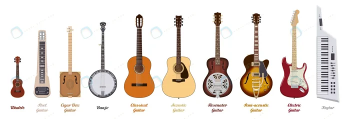 guitar set realistic guitars different types whit crc7d0fa8f4 size4.4mb - title:وکتور گیتار در انواع مختلف - اورچین فایل - format:EPS - وکتور - sku:crc7d0fa8f4 - keywords: p_id:38341