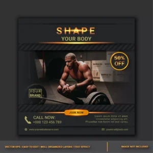 gym sale social media post design template - title:Home - اورچین فایل - format: - sku: - keywords: p_id:18