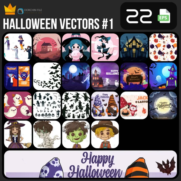 halloween 1aa - title:کالکشن 22 وکتور هالووین - اورچین فایل - format:EPS - وکتور - sku:crcvec22halloween - keywords: p_id:43029