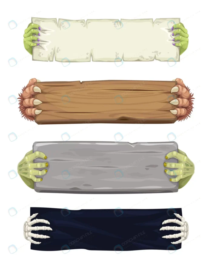 halloween cartoon banners with monsters hands crc4e5ed685 size1.38mb - title:وکتور بنر ویژه جشن هالووین - اورچین فایل - format:EPS - وکتور - sku:crc4e5ed685 - keywords: p_id:64530