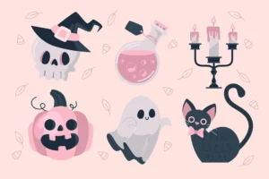 halloween element collection flat design - title:Home - اورچین فایل - format: - sku: - keywords: p_id:18