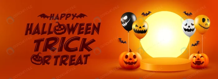 halloween poster banner with halloween pumpkin gh crc0f231f23 size8.46mb - title:بنر با موضوع نمایش محصول ویژه هالووین - اورچین فایل - format:EPS - وکتور - sku:crc0f231f23 - keywords: p_id:64572