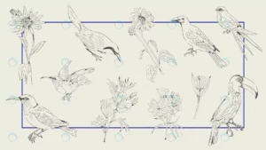 hand drawn bird flower collection frame backgroun crc44f472a2 size3.96mb - title:Home - اورچین فایل - format: - sku: - keywords: p_id:18