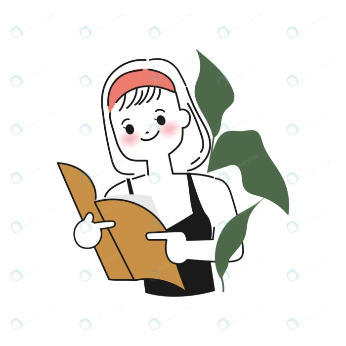 hand drawn cute woman character reading book vect crc8e58db7a size1.51mb 1 - title:وکتور دختر در حال مطالعه - اورچین فایل - format:EPS - وکتور - sku:crc8e58db7a - keywords: p_id:43583