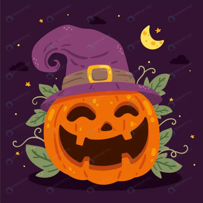 hand drawn flat halloween pumpkin illustration crc0ed95d71 size2.2mb 1 - title:وکتور کدو تنبل برای جشن هالووین - اورچین فایل - format:EPS - وکتور - sku:crc0ed95d71 - keywords: p_id:42921