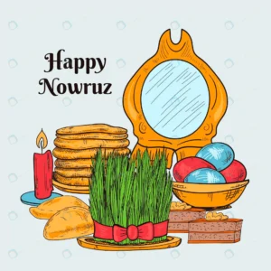 hand drawn happy nowruz illustration with mirror. crc5df5e1a0 size4.8mb 1 - title:Home - اورچین فایل - format: - sku: - keywords: p_id:18