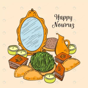 hand drawn happy nowruz illustration with mirror. crcca0ae6fa size2.01mb 1 - title:Home - اورچین فایل - format: - sku: - keywords: p_id:18