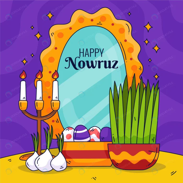 hand drawn happy nowruz illustration 3 crc9fc4434a size1.34mb 1 - title:دانلود وکتور تبریک عید نوروز - اورچین فایل - format:EPS - وکتور - sku:crc9fc4434a - keywords: p_id:53198