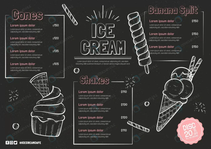 hand drawn ice cream blackboard menu template 3 crc2d6366ee size6.63mb - title:قالب منو بستنی با استایل گچ - اورچین فایل - format:EPS - وکتور - sku:crc2d6366ee - keywords: p_id:41232