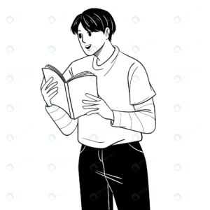 hand drawn illustration young man reads book crca2321aff size1.48mb - title:Home - اورچین فایل - format: - sku: - keywords: p_id:18