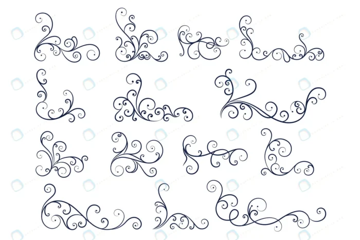 hand drawn line floral decoration collection crc8e43d423 size1.92mb - title:وکتور گل و بوته تزئینی مناسب برای طراحی و گرافیک - اورچین فایل - format:EPS - وکتور - sku:crc8e43d423 - keywords: p_id:84983