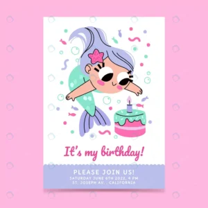 hand drawn mermaid birthday invitation template.j crce1209729 size1.30mb - title:Home - اورچین فایل - format: - sku: - keywords: p_id:18