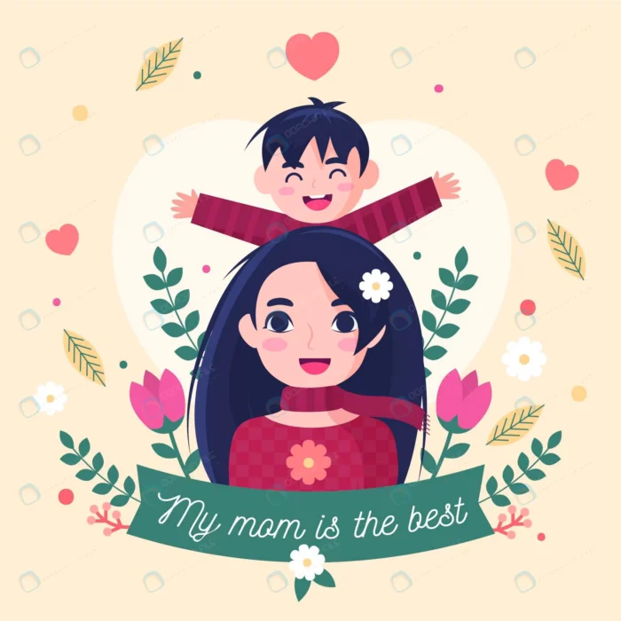 hand drawn mother s day illustration 3 crcf0fddd6d size0.80mb - title:طرح تبریک روز مادر با کاراکتر بامزه - اورچین فایل - format:EPS - وکتور - sku:crcf0fddd6d - keywords: p_id:84647