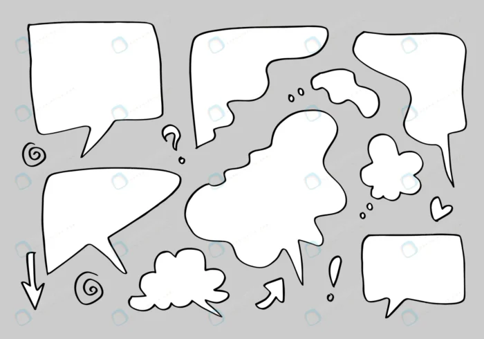 hand drawn set speech bubbles isolated gray backg crcccbe21e9 size0.91mb - title:وکتور حباب گفتاری طرح نقاشی - اورچین فایل - format:EPS - وکتور - sku:crcccbe21e9 - keywords: p_id:76487