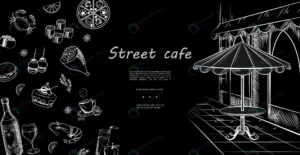 hand drawn street cafe menu template with meat pi crc93ad1775 size4.17mb - title:Home - اورچین فایل - format: - sku: - keywords: p_id:18