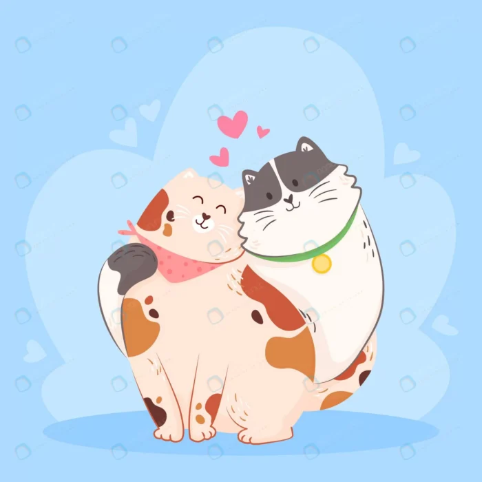 hand drawn valentines day animal couple crc4af7bf57 size1.69mb - title:طرح ویژه روز ولنتاین با کاراکتر دو گربه - اورچین فایل - format:EPS - وکتور - sku:crc4af7bf57 - keywords:طرح ویژه روز ولنتاین با کاراکتر دو گربه, وکتور, حیوانات, دانلود رایگان, دوست داشتن, عشق, فایل تکی, وکتور رایگان, وکتور فلت, ولنتاین p_id:32908