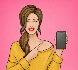 hand drawn woman pointing her smartphone illustra crc8572a605 size2.33mb 1 - title:Home - اورچین فایل - format: - sku: - keywords: p_id:18