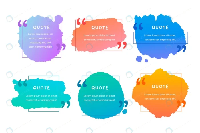hand painted colorful quote box frame collection. crca7d6fb43 size0.75mb - title:مجموعه ابر نقل قول گرادینت - اورچین فایل - format:EPS - وکتور - sku:crca7d6fb43 - keywords: p_id:76497