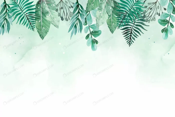 hand painted watercolor tropical leaves summer ba crc169344e9 size11.99mb - title:وکتور با حاشیه برگ های گرمسیری سبک نقاشی آبرنگ - اورچین فایل - format:EPS - وکتور - sku:crc169344e9 - keywords: p_id:91695