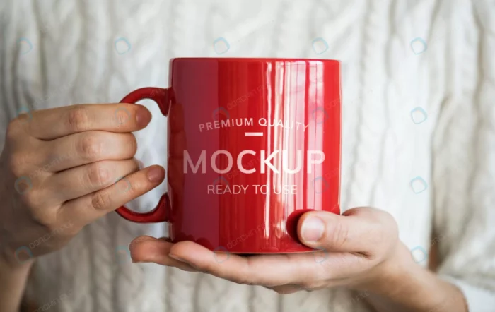 hands holding red mockup mug crcb800948c size170.38mb 1 - title:لایه باز موکاپ ماگ - اورچین فایل - format:PSD - فتوشاپ - sku:crcb800948c - keywords: p_id:52704