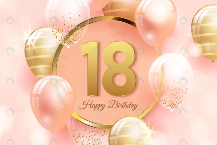 happy 18th birthday background with realistic bal crcb56f645c size7.6mb - title:دانلود وکتور تبریک جشن تولد ۱۸سالگی - اورچین فایل - format:EPS - وکتور - sku:crcb56f645c - keywords: p_id:34723