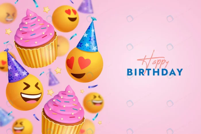 happy birthday background with different emojis.j crcbddbcf03 size15.03mb - title:وکتور طرح بنر تبریک تولد با ایموجی و کیک - اورچین فایل - format:EPS - وکتور - sku:crcbddbcf03 - keywords: p_id:60008