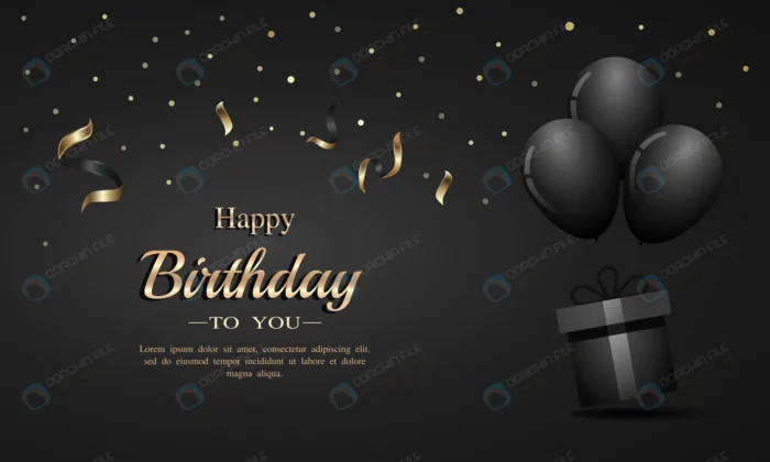 happy birthday card with confetti balloons gift b crc398d4bee size1.15mb - title:وکتور کارت تبریک تولد با تم مشکی - اورچین فایل - format:EPS - وکتور - sku:crc398d4bee - keywords: p_id:59984