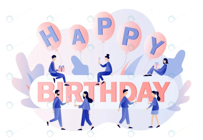 happy birthday concept modern flat cartoon style crcc3bec3ca size2.12mb - title:وکتور کارتونی تبریک روز تولد - اورچین فایل - format:EPS - وکتور - sku:crcc3bec3ca - keywords: p_id:60018