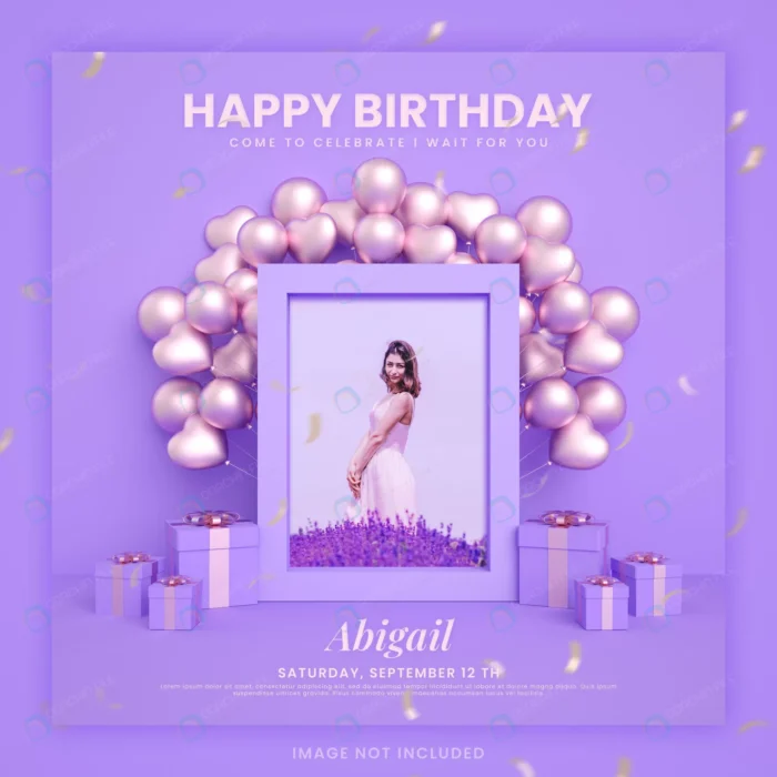 happy birthday invitation card instagram social m crc87a19648 size25.83mb - title:تمپلیت پست اینستاگرام ویژه جشن تولد - اورچین فایل - format:PSD - فتوشاپ - sku:crc87a19648 - keywords: p_id:82479