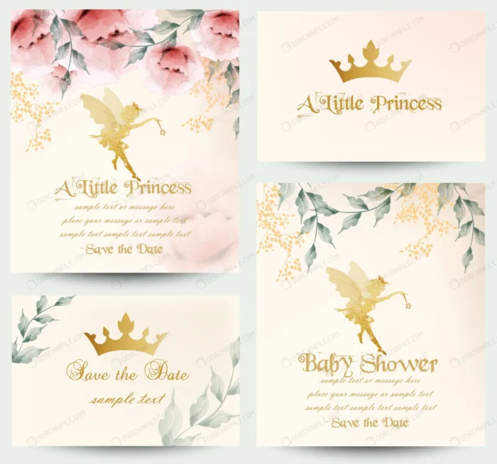 happy birthday little princess cards collection crcbb0e4e55 size12.47mb - title:وکتور کارت دعوت تولد - اورچین فایل - format:EPS - وکتور - sku:crcbb0e4e55 - keywords: p_id:105707
