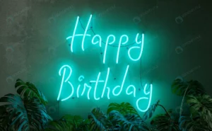 happy birthday neon sign with plants front rnd540 frp22509262 - title:Home - اورچین فایل - format: - sku: - keywords: p_id:18