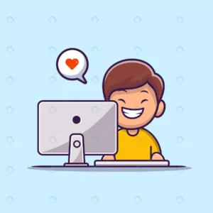 happy boy working computer cartoon icon illustrat crc18b16561 size0.46mb - title:Home - اورچین فایل - format: - sku: - keywords: p_id:18