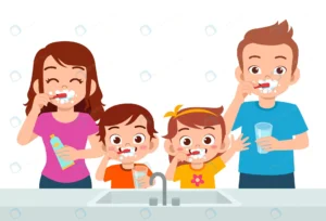 happy cute kids boy girl brush teeth with parent. crc5fded6d2 size1.66mb - title:Home - اورچین فایل - format: - sku: - keywords: p_id:18