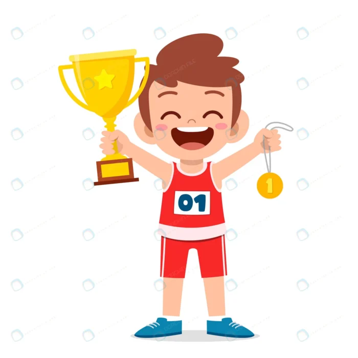happy cute little boy holding gold medal trophy.j crcf11e3e54 size1.18mb - title:وکتور پسر بچه ی خوشحال با کاپ و مدال قهرمانی - اورچین فایل - format:EPS - وکتور - sku:crcf11e3e54 - keywords: p_id:51004
