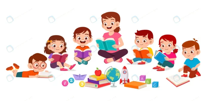 happy cute little kids boy girl study with teache crc0b47567c size2.19mb - title:وکتور کاراکترهای کارتونی معلم و دانش آموزان - اورچین فایل - format:EPS - وکتور - sku:crc0b47567c - keywords: p_id:59187