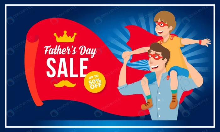 happy father s day sale banner crca505d6a9 size1.29mb - title:بنر تخفیف محصولات بمناسبت روز پدر با فرمت وکتور - اورچین فایل - format:EPS - وکتور - sku:crca505d6a9 - keywords: p_id:33586