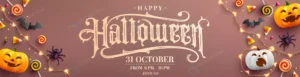 happy halloween party poster banner with ghost pu crcb8547587 size18.84mb - title:Home - اورچین فایل - format: - sku: - keywords: p_id:18